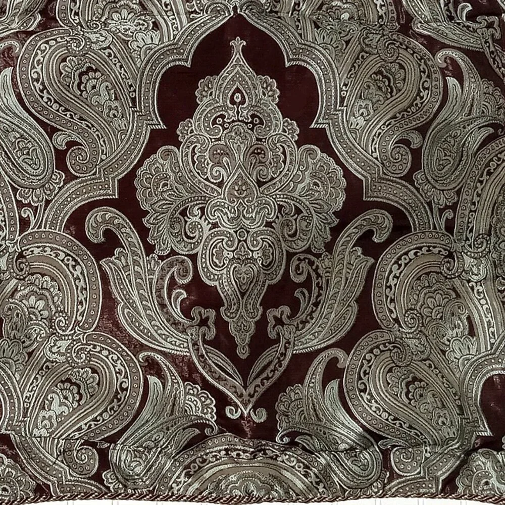 CROSCILL Home Imperial Pillow Shams Brown Brocade Damask Medallion Standard PAIR